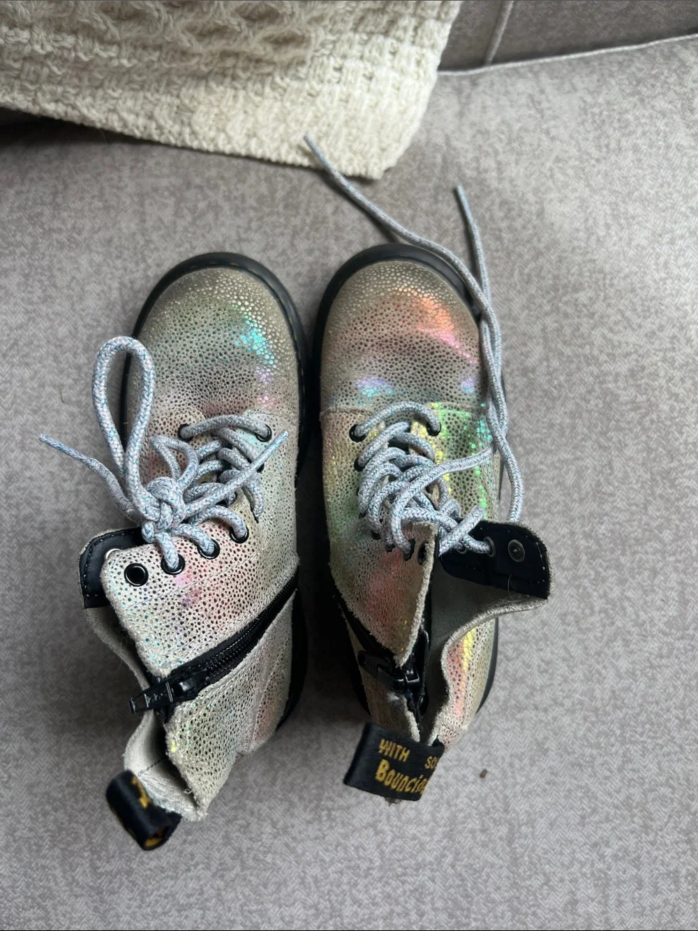 Dr. Martens Iridescent Holographic Lace-Up Boots